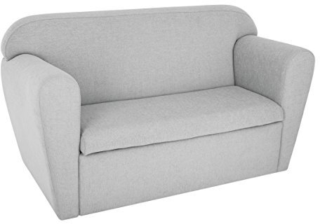 WEB2O - 620370 - Banc Canapé Fauteuil Double pour Enfants avec Coffre à Jouets Gris