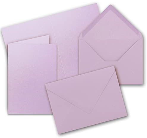 30x Faltkarten Set mit Briefumschlägen DIN A6 / C6 - Lila - 14,8 x 10,5 cm (105 x 148) - Doppelkarten Set - Serie FarbenFroh