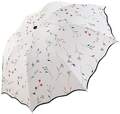 Portable Folding Automatic Umbrella Telescopic Lightweight Compact Travel Sun Umbrellas Parasol Windproof, Rainproof & 99% UV Protection with Black Anti-UV Coating, UPF50+