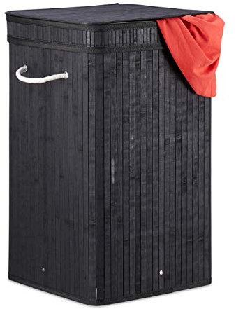 Relaxdays 10024307_46 Badematten & -teppiche, Schwarz, Standard