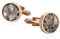 Daesar 2 PCS/1 Paar Rosegold Manschettenknöpfe Hemd Rund Zirkonia Herren Hochzeit Manschettenknöpfe Edelstahl
