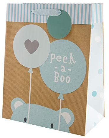 Hallmark große Geschenktüte für mehrere Anlässe, „Guck-guck“-Bärenmotiv, Blau