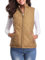 fuinloth Manteaux Sans Manches Femme, Léger Automne Doudoune Zippé Veste Hiver Gilet Camel M
