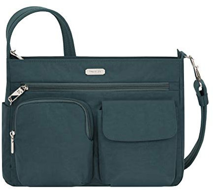 Travelon Unisex Essentials Anti-Diebstahl-Umhängetasche mit aufgesetzter Tasche, pfau, Einheitsgröße, Patch Crossbody