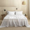 Simple&Opulence Bettlaken 100% Leinen Wäsche, Ultraweiche, Atmungsaktive Bettwäsche für Bauernhäuser, nur 1 Bett Laken (255cm x 270 cm, Weiß)
