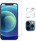 NOVAGO Compatible avec iPhone 12 Pro - Lot de 2 Films Protection Verre trempé résistants pour l'écran et la caméra arrière de l'iPhone