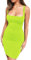 Vestido Ajustado para Mujer Sexy Vestidos de Fiesta Elegantes sin Mangas Clubwear Dress Verde Neón M