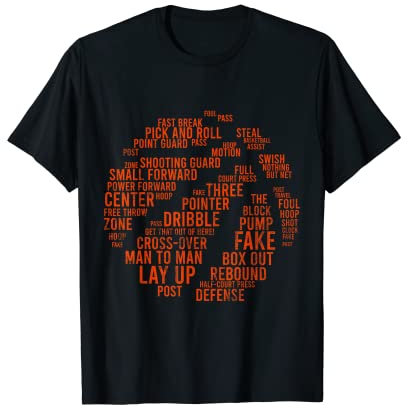 Basketball Begriffe Motivations T-Shirt für Herren Basketball-Enthusiasten, Schwarz, S