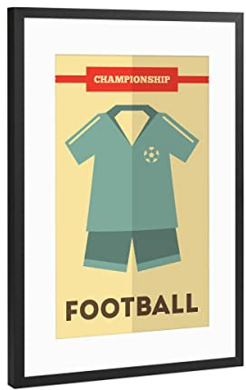 artboxONE Poster mit Rahmen Schwarz (Metallic) 60x40 cm Football 5 von Elfivetrov - gerahmtes Poster
