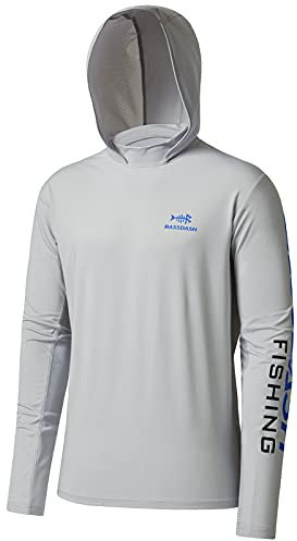 Bassdash Herren Kapuzenpullover Shirt Sonnenschutz UPF50+ UV Pullover Langarm Hoodie für Angeln Rash Guard