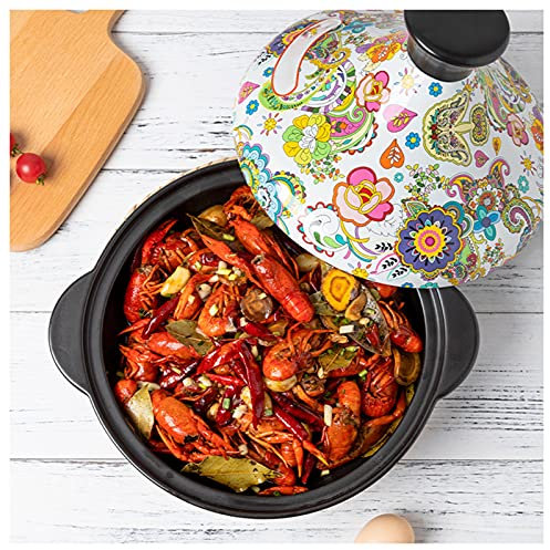 Moroccan Tagine Pot with Lid - Ceramic Casserole Steamer Braiser Pan Casserole Slow Cooker for Wedding Gifts, Christmas Gifts