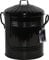 Sterling Ventures Small Coloured Metal Dust Bin with Lid Recycling Waste Rubbish 13L (Black)