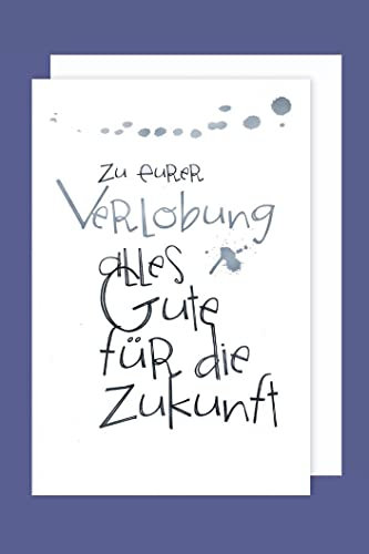 Verlobung Grußkarte Karte Foliendruck Alles Gute Zukunft 16x11cm