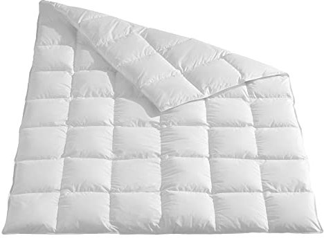 Häussling Home Daunendecke 220x240 cm | Ganzjahresdecke, Bettdecke, Made in Germany, 90% Daunen, auch für Allergiker geeignet, Bezug 100% Baumwolle, Weiß