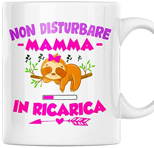 Vulfire Mamma Tazza Regalo donna compleanno Idea originale Idee Regali per lei per Natale festa della mamma, Mamma in ricarica (Mamma, Ceramica)
