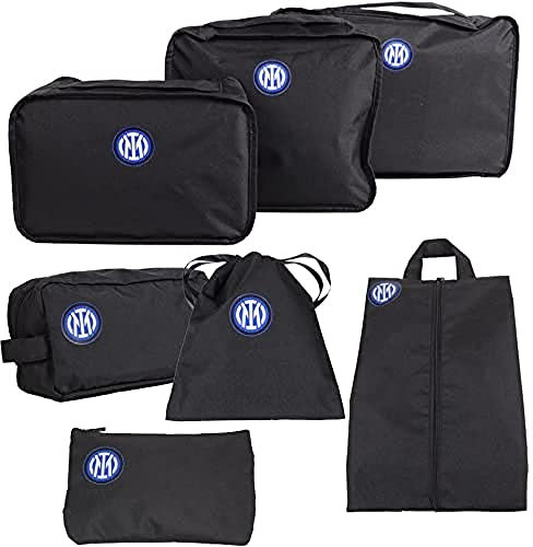 Inter Set Organizer Valigia da 7 Pezzi prodotto Ufficiale, Nero