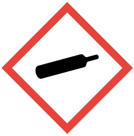 iSecur Gefahren-Aufkleber Gefahrenstoff-Symbol GHS04 15x15 cm - hin698 | Selbstklebender GHS04 Gefahrstoff-Aufkleber Gas unter Druck, UV-beständig, wetterfest und langlebig