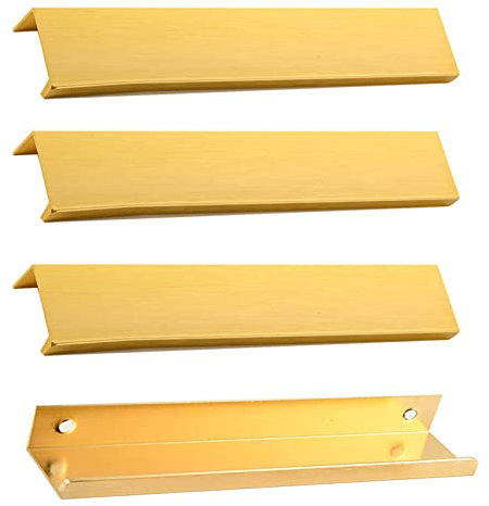 KGUDYS Concealed Kitchen Cabinet Handles, Drawer Finger Edge Pull Handle, Invisible Door Handles, 4 Pack, for Home, Office Furniture Cabinet Hardware, with Screws,500mm/19.7in