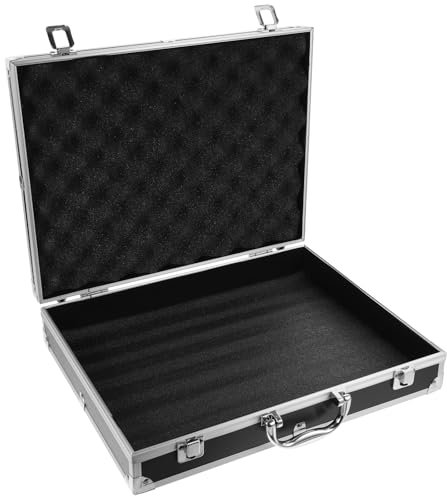 SUPVOX Aluminium-Hartschalenkoffer: 36,7 cm, abschließbare Tragetasche mit selbstgemachtem Schaumstoff-Innenfutter, tragbarer Hartschalenkoffer, sichere Aufbewahrung für Elektronik, Werkzeuge und