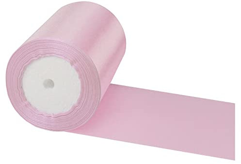 10cm Geschenkband Rosa Band Breit, 23 m Große Stoffband Schleife Breites Satinband Schleifenband Glitzer Geschenkschleife XXL für Verpacken von Geschenken Weihnachten Hochzeit Dekorieren Auto