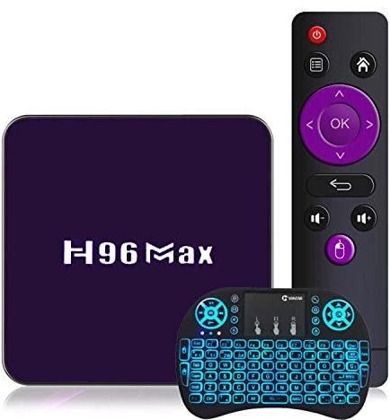 Android TV Box 12.0, [2023 Newest] 4GB RAM 64GB ROM with Mini Wireless Backlit Keyboard, RK3318 Quad-Core 64 Bits Dual-Wifi 2.4Ghz/5Ghz BT 4.2 USB 3.0 3D 4K Set Top Box,2GB+16GB