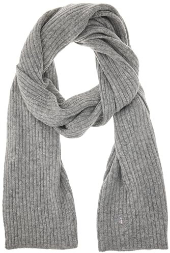 GANT Unisex Shield Wool Knit Scarf Schal, Grey Melange, Standard