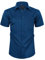 siliteelon Mens Shirts Short Sleeve Stretch Dress Regular Fit Casual Business Summer Shirt with Pocket Navy Blue M