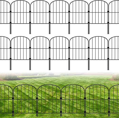 Recinzione decorativa da giardino, confezione da 25 recinzioni per animali, 8,2 m (lunghezza) x 61 cm (altezza) in filo metallico antiruggine, pannello di recinzione per esterni, cortile, paesaggio,
