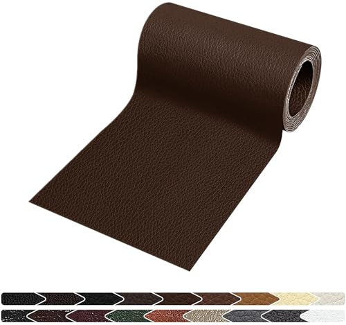 Leder Patch Kit Selbstklebende Lederflicken,20x160cm Kunstleder Selbstklebend, Leder Reparatur Set für Sofa Möbel Bürostuhl Handtaschen Jacken(Dunkel Braun)