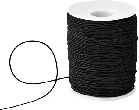 Cozlly Filo Elastico Filo 100m*1mm, Filo Elasticizzato per Braccialetti, Corda Elastica Nera, Filo Perline Elastico, Elastiche Cordoncino per Bracciale Collana Perline DIY Crafting