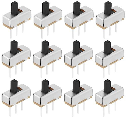 Be In Your Mind 100 Stück Mikro-Schiebeschalter 2 Positionen 3-poliger Schiebeschalter SPDT EIN/AUS-Kippschalter Zubehör für Musikinstrumente Elektrisches Spielzeug Faxgeräte