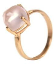 HARSHALI GEMS Bague en quartz rose naturel – Bague en pierre précieuse en pain de sucre – Bague en quartz rose – Cabochon empilable – Bague rose simple – Bagues pour femme