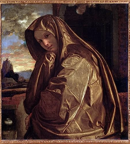 DOeraa Leinwand Bilder Kunstdrucke Leinwand Plakat Berühmtes Gemälde Darstellung der Heiligen Maria Magdalena Gemälde von Girolamo Savoldo für Wohnzimmer 60x90cm