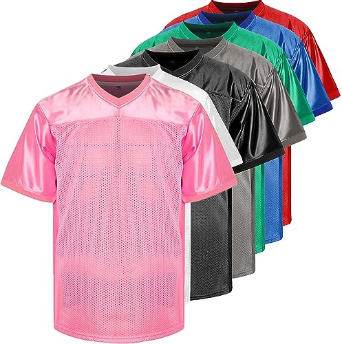 Phoneutrix Blank Football Jersey, Sports T-Shirt Hip Hop Jersey for Party (Small, Pink)