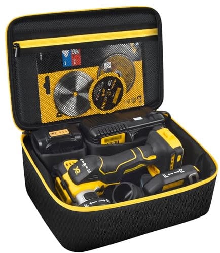 Tanmqin Bag Compatible with DEWALT 20V MAX Cut Off Tool 3 in 1 Brushless (DCS438B), Storage Case Carrying Holder Organizer for Charger, Batteries, Cutting Wheel and Other Accessories (Box Only)