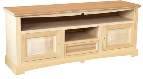 Vicentini arreda MOBILE PORTA TV IN LEGNO 1 CASSETTO CON ANTE BUGNATE MOD GOCCIA GREZZO