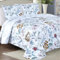 Euromat Tagesdecke Steppdecke Bettüberwurf Gesteppte Tagesdecke mit 2 Kissenbezüge 40x40 cm- (Blaue Weiß Blumen- SY-5632, 180x220 cm)