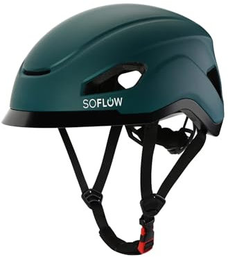 SoFlow Safe 'N' Drive Helm für Fahrräder, E-Scooter und Skateboards (Unisex, 55.5-59 cm, Türkis)