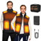 Gilet chauffant, veste chauffante avec batterie externe, gilet chauffant réglable, réglage de la température à 3 niveaux (FR/ES, Alpha/lettres, S, M, Taille normale, Taille normale, Noir)
