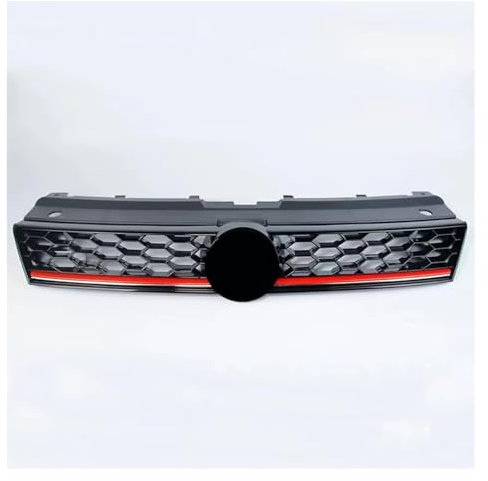 Kühlergrill Für VW Für Polo 2014 2015 2016 2017 2018 ABS Front Stoßstange Grille GTI Stil Honeycomb Mesh Center Grille Auto Frontgrill