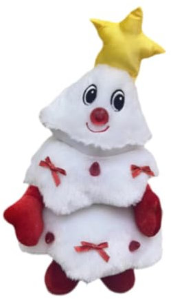 Fenteer Singender, Tanzender Weihnachtsbaum, elektrisches Weihnachtsplüschtier, 15-Zoll-Weihnachtsschmuck, Weihnachtsbaumfigur als Geschenk für die, Weiß