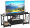Mobile per TV 50 55 Pollici con 2 Cassetti in Tessuto e 3 Ripiani Aperti - Supporto Televisivo 120cm Nero per Soggiorno/Camera da Letto - Cabinet Moderno Design Funzionale (Capacità 55, 120cm)