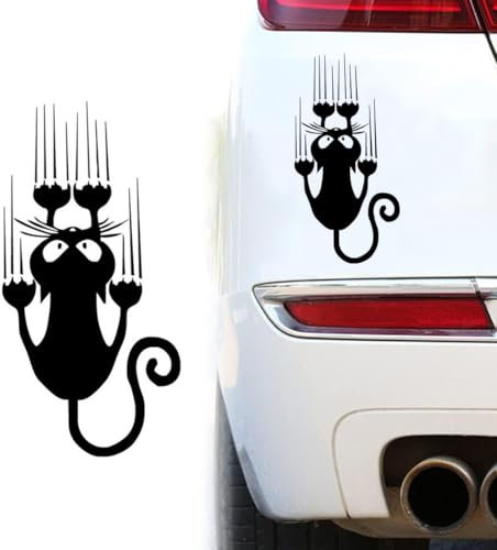 OQKAHIV 1 Stück Katze Aufkleber, Lustig Katze Autoufkleber, Autoaufkleber Katze Autoaufkleber, Autoaufkleber, Niedliche Katze Dekorationen Auto Stoßstange Aufkleber Kratzer Thema Wand Aufkleber