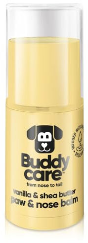 Buddycare Hundepfoten- und Nasenbalsam – Vanille- und Sheabutter schützt und repariert trockene, rissige und rissige Haut, vegan und tierversuchsfrei, spendet Feuchtigkeit und nährt, Pflegezubehör im