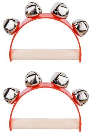 TPZORJX 2 Stück Kinder Handrasseln, Weihnachts-Handglocken, Cartoon-Rasseln, Rasseln, musikalische Rhythmen, Percussion-Instrumente, Kleinkind-Übung Handgriff Musikinstrument Spielzeug