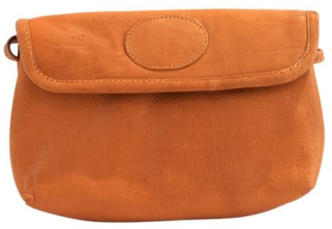 Luigi Genuine Leather Cross-Body Bag – Magnetic Closure, Stitched Pattern, Zipper Pocket for Extra Safety(Tan)