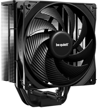 be quiet! Pure Rock 3 Black CPU Air Cooler | 4 tubi di calore ad alte prestazioni da 6 mm con tecnologia HDT | ventola PWM da 120 mm | AMD: AM4 AM5/Intel LGA 1700/1150/1151/1200 | Nero | BK039