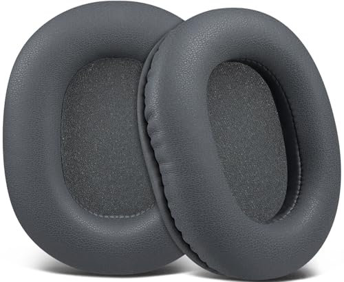 SOULWIT Earpads Replacement for Audio Technica ATH M50X M50XBT M50RD M40X M30X M20X MSR7 SX1 Monitor Headphones, Ear Pads Cushions with Softer Protein Leather, High-Density Foam - Grey
