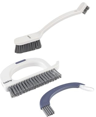 Beldray Deep Clean 2-Piece Brush Set – Dual Sided Scrubber for Precision Cleaning, Non-Scratch, 3 in 1 Track Scrubbing Tool, Edges & Crevices, Detailing, Soft Bristles, Hard to Reach Areas