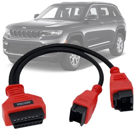 AMHTDOL OBD2-Kabel für FCA 12 8 Pin Adapter,für Chrysler Fahrzeuge ab 2018 | 12+8pin Adapter Cable für Jeep/Fiat/Alfa Romeo/Lancia/Maserati SGW ausgestattete,funktioniert mit OBD-Scanner/Code-Lesegerät